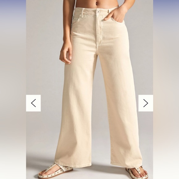 PILCRO 26 The Annie cropped wide leg pants in good preloved condition in cream - Picture 1 of 10